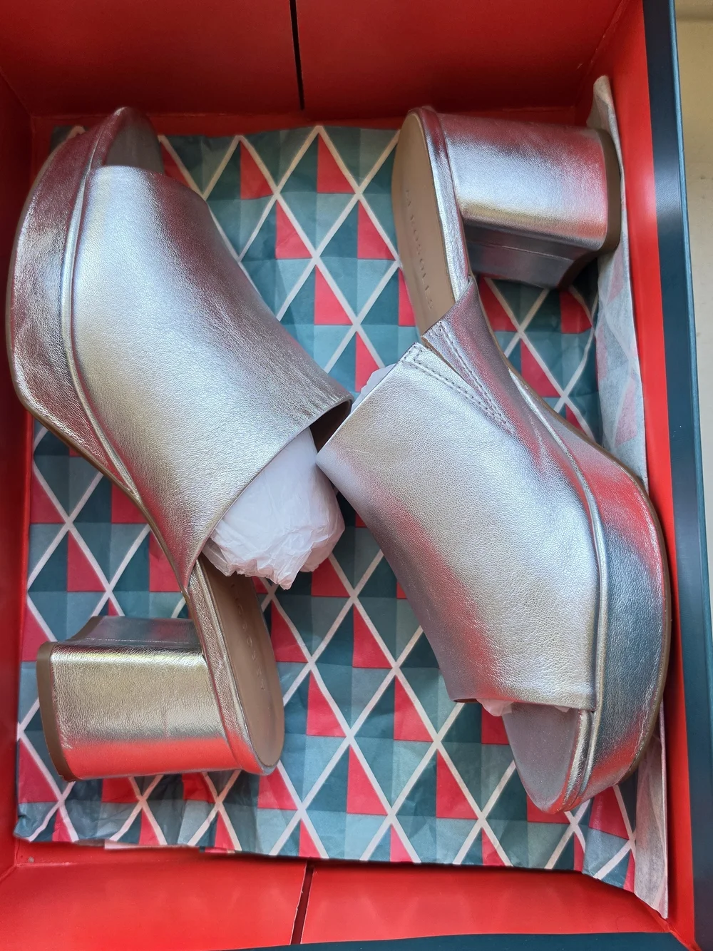 Aerosoles Silver Platform Mules